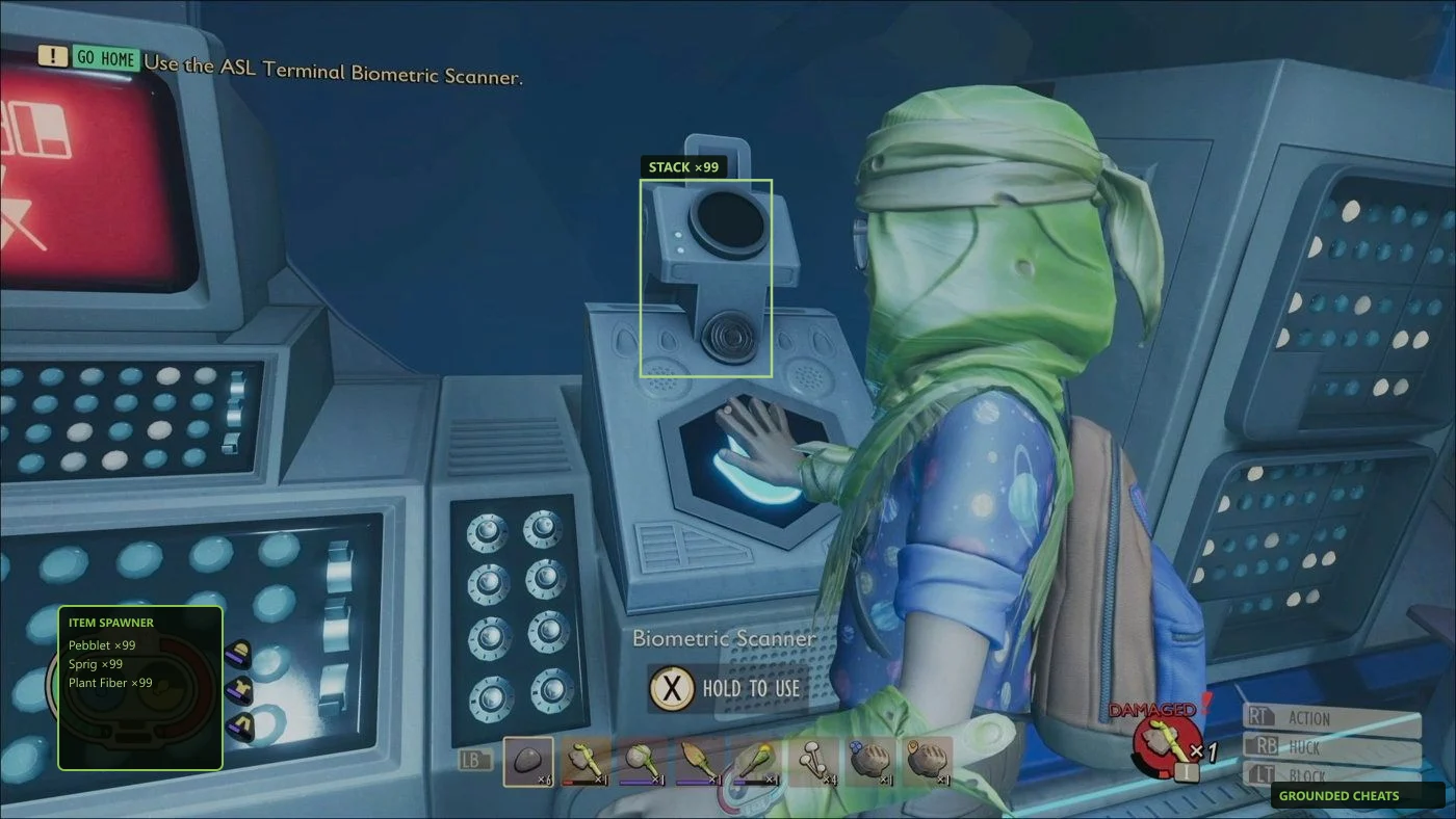 WeMod style trainer UI compared with Grounded mod menu